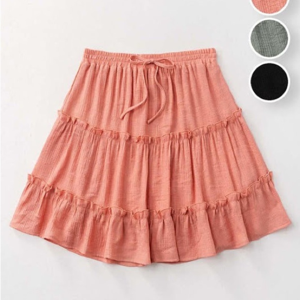 Peach Tiered Skirt